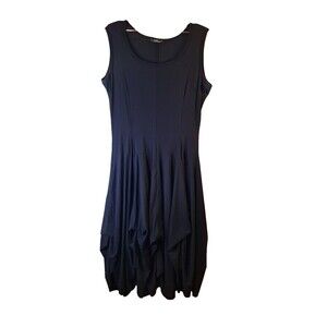 LIOR PARIS Black Midi Dress Size L Cocoon Stretchy Whimsygoth Bohemian Hippie